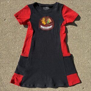Chicago Blackhawks NHL Hockey Handmade reworked size 5 tunic t shirt dress